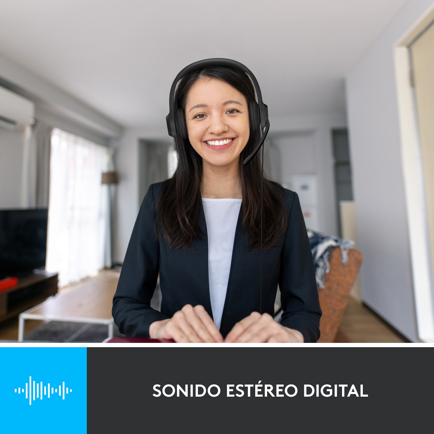 AUDÍFONOS CON MICRÓFONO Y CABLE H390 USB-C DE LOGITECH NEGRO - 2