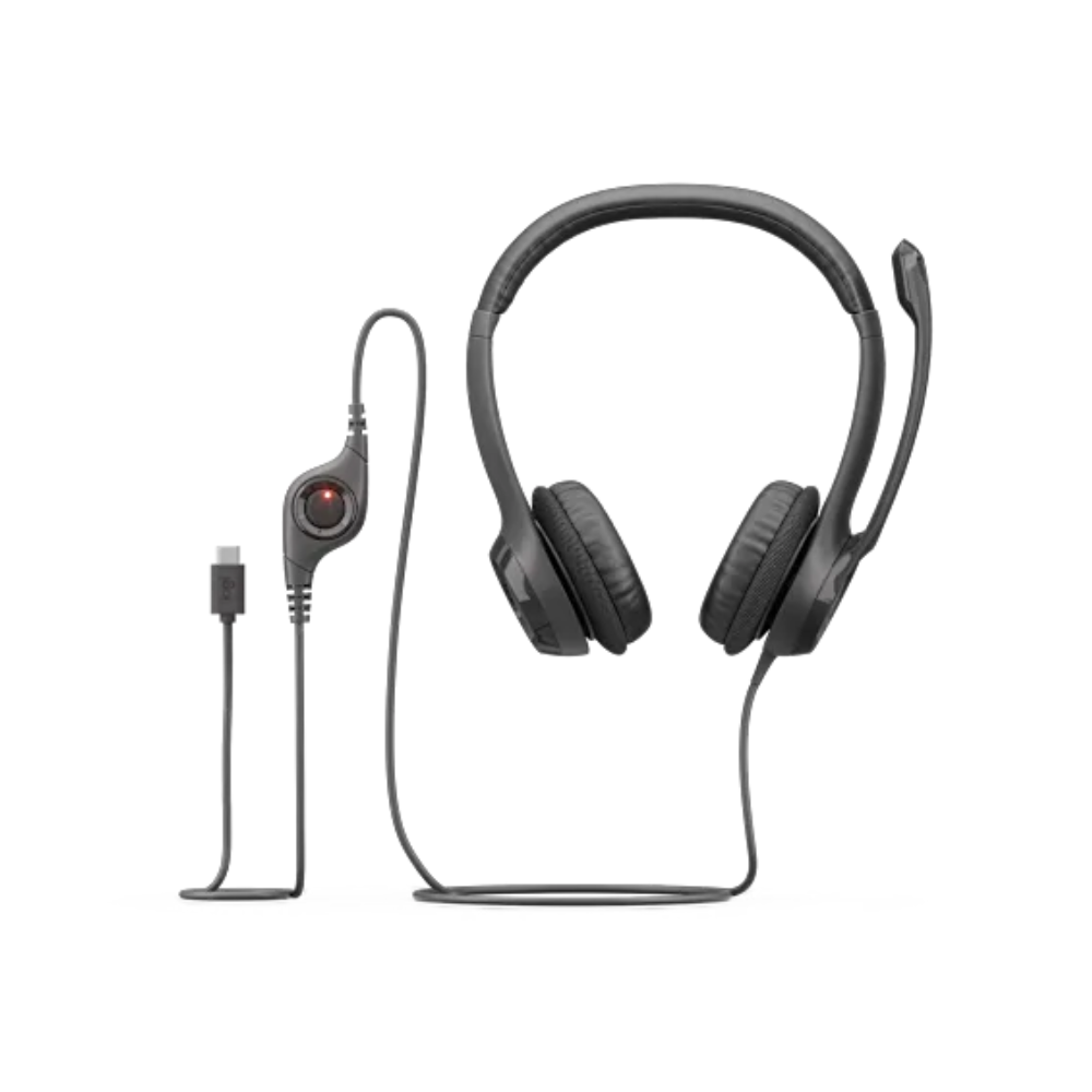 AUDÍFONOS CON MICRÓFONO Y CABLE H390 USB-C DE LOGITECH NEGRO - 6