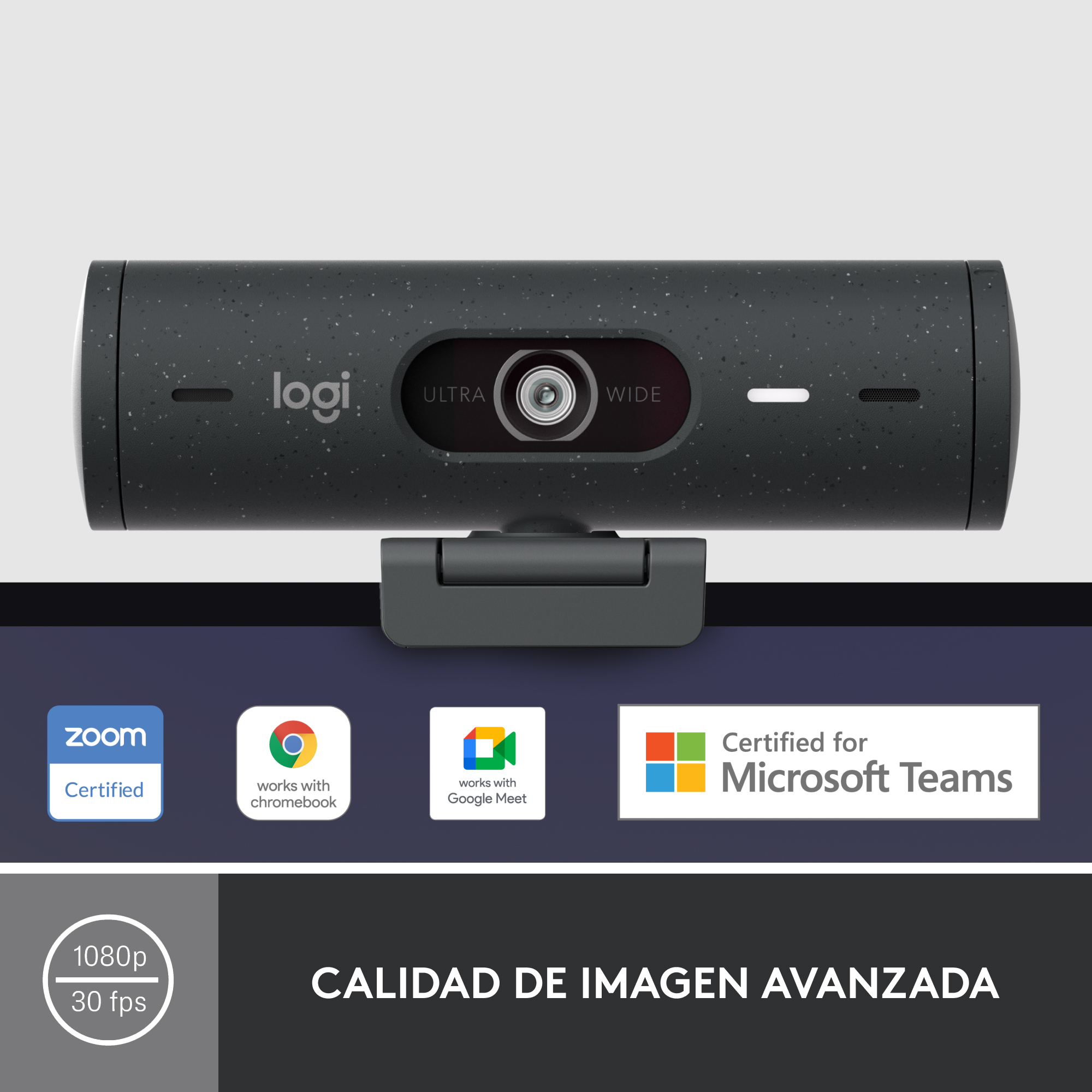 COMBO CÁMARA WEB LOGITECH BRIO 500 + AUDIFONO USB H390 NEGRO - 2