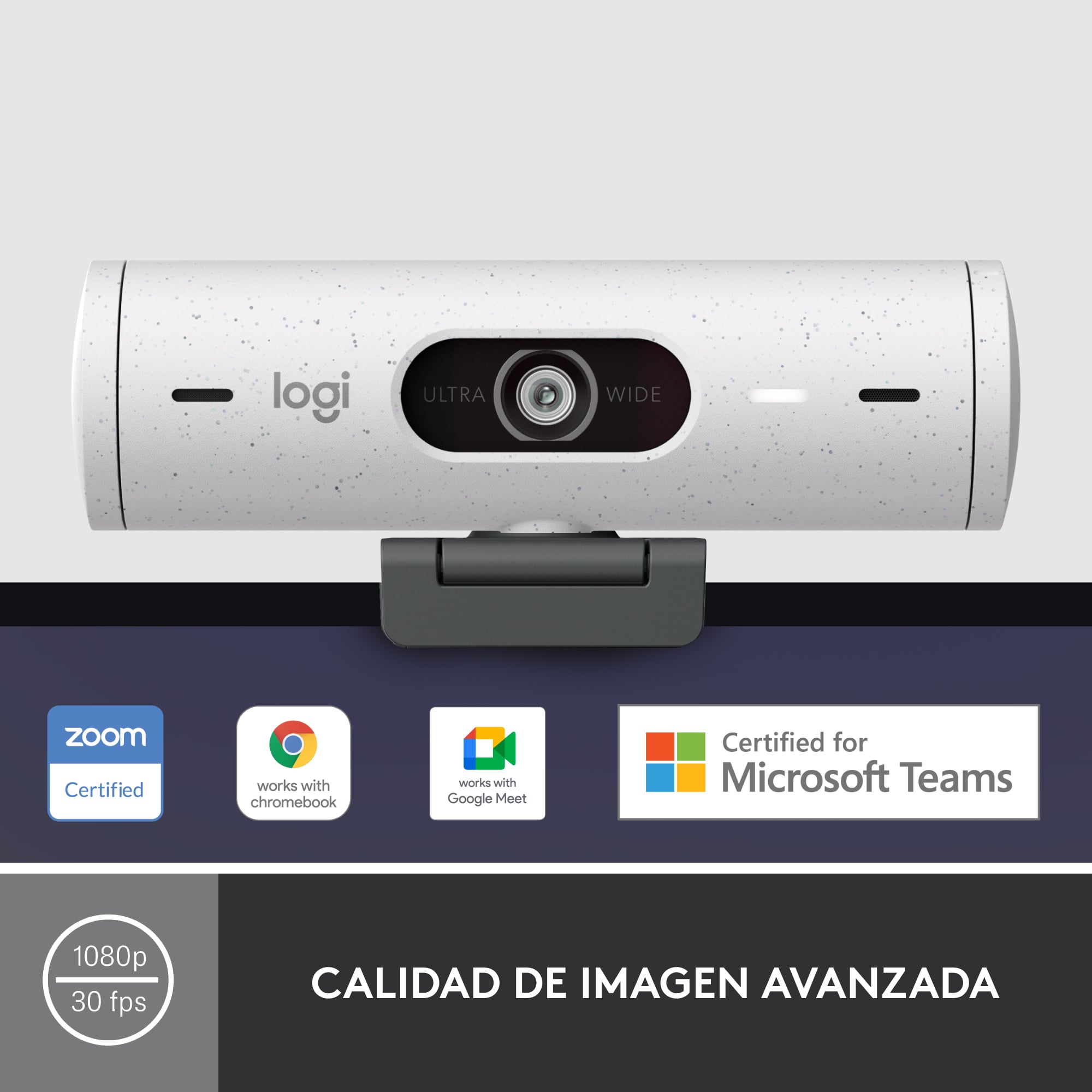 COMBO CÁMARA WEB LOGITECH BRIO 500 +AUDÍFONO USB H390 BLANCO - 2