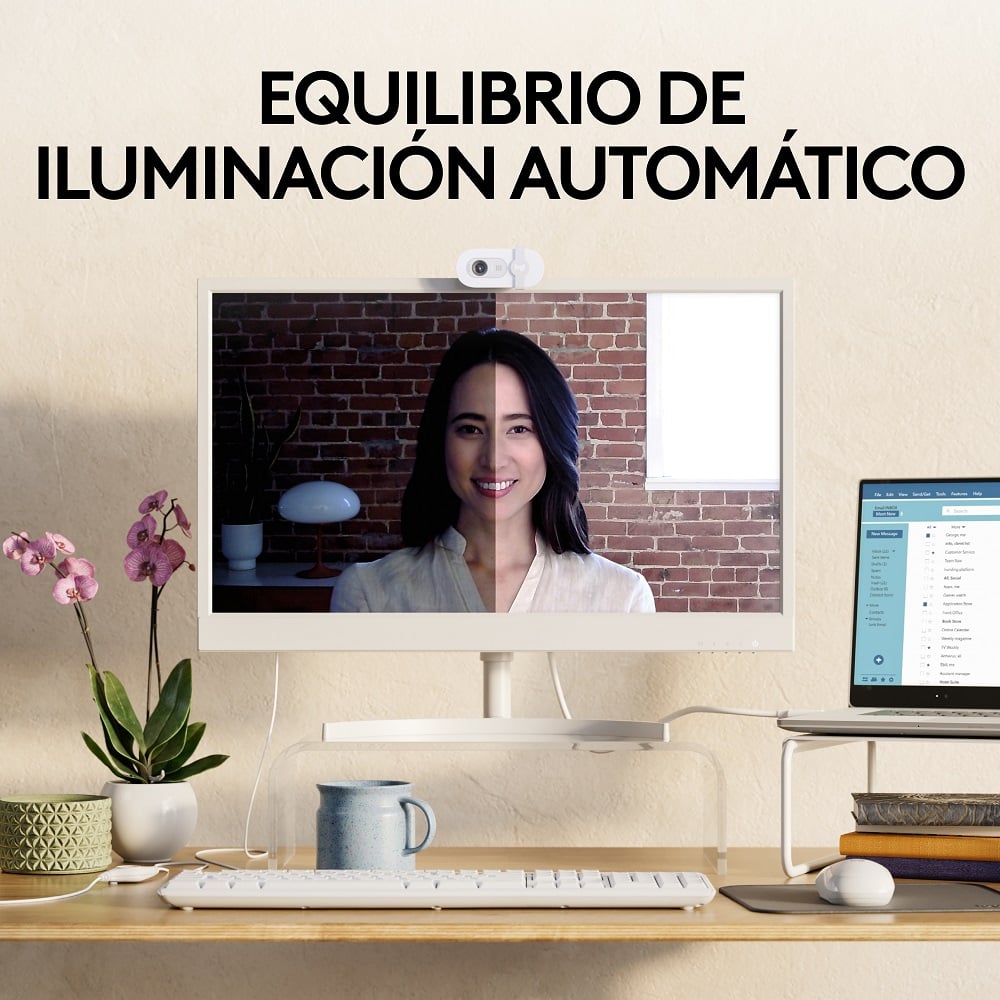 COMBO CÁMARA WEB LOGITECH BRIO 100 +AUDIFONO USB H390 BLANCO - 2