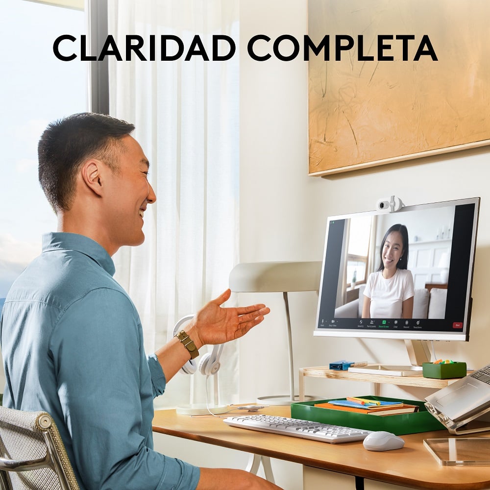 COMBO CÁMARA WEB LOGITECH BRIO 100 +AUDIFONO USB H390 BLANCO - 3