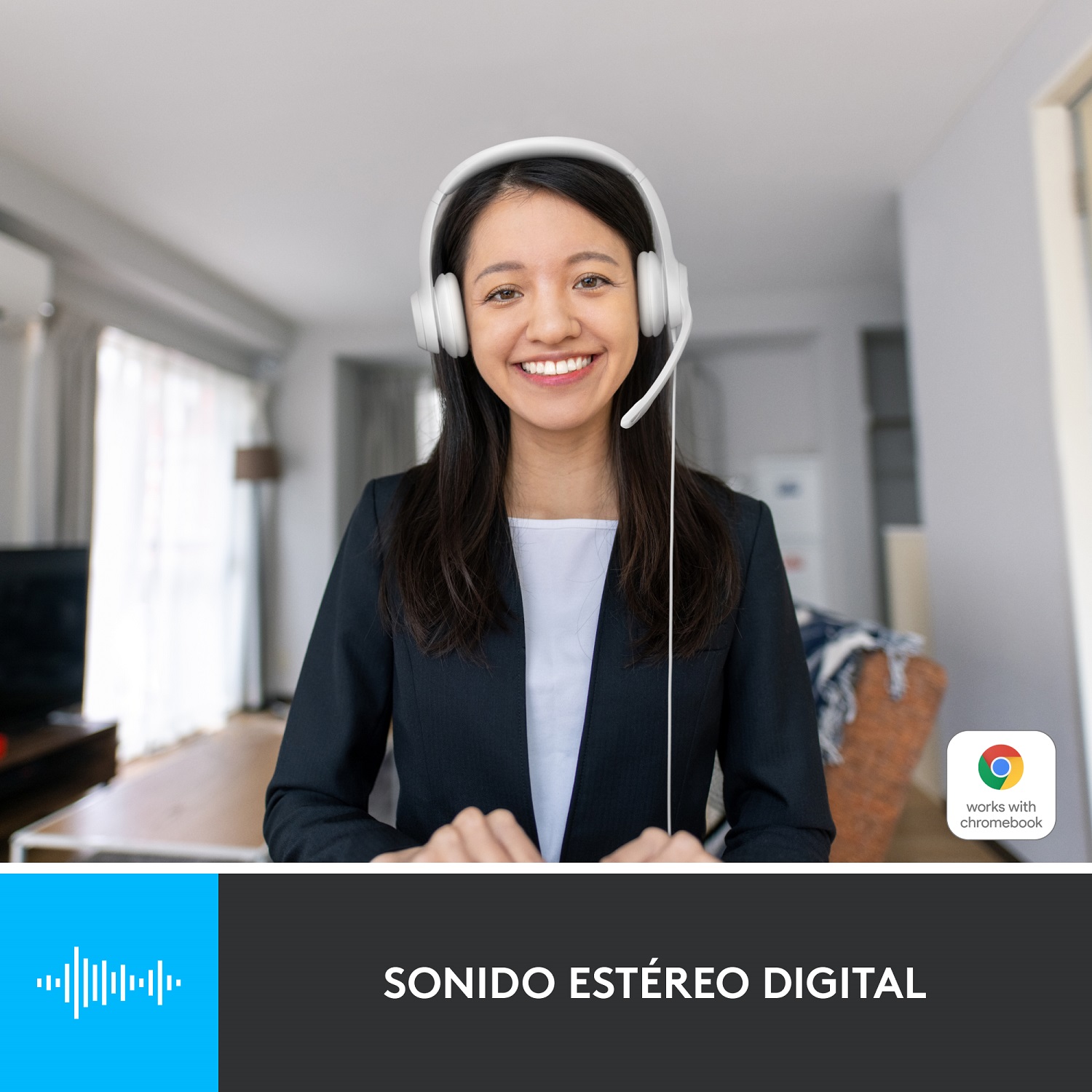 COMBO CÁMARA WEB LOGITECH BRIO 100 +AUDIFONO USB H390 BLANCO - 8