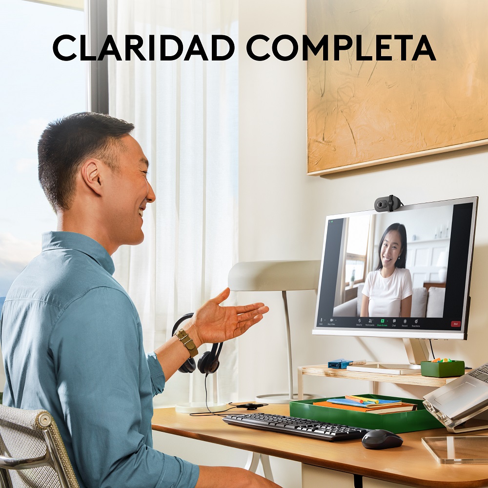 COMBO CÁMARA WEB LOGITECH BRIO 100 + AUDIFONO USB H390 NEGRO - 2