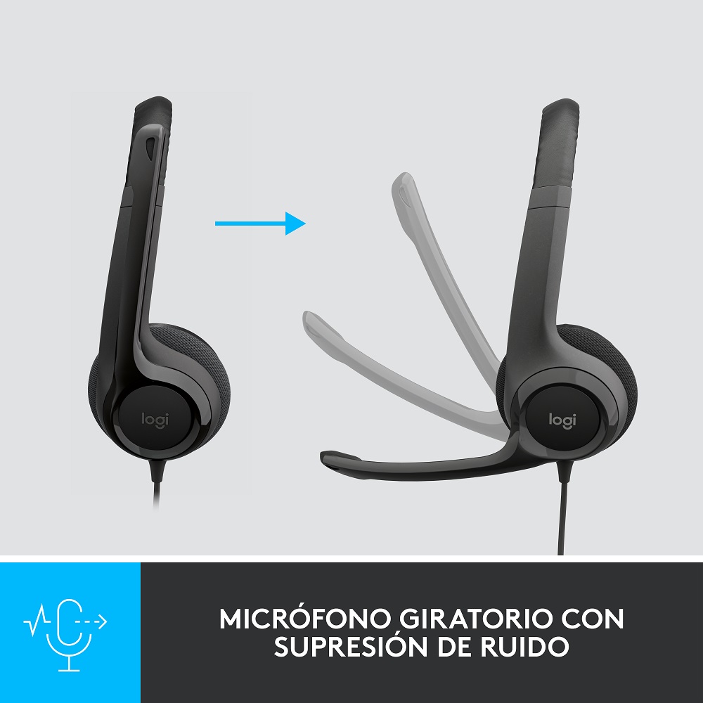 COMBO CÁMARA WEB LOGITECH BRIO 100 + AUDIFONO USB H390 NEGRO - 9