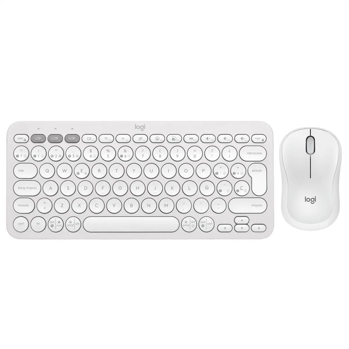 COMBO BT LOGITECH TECLADO K380S + MOUSE M240 BLANCO - 1