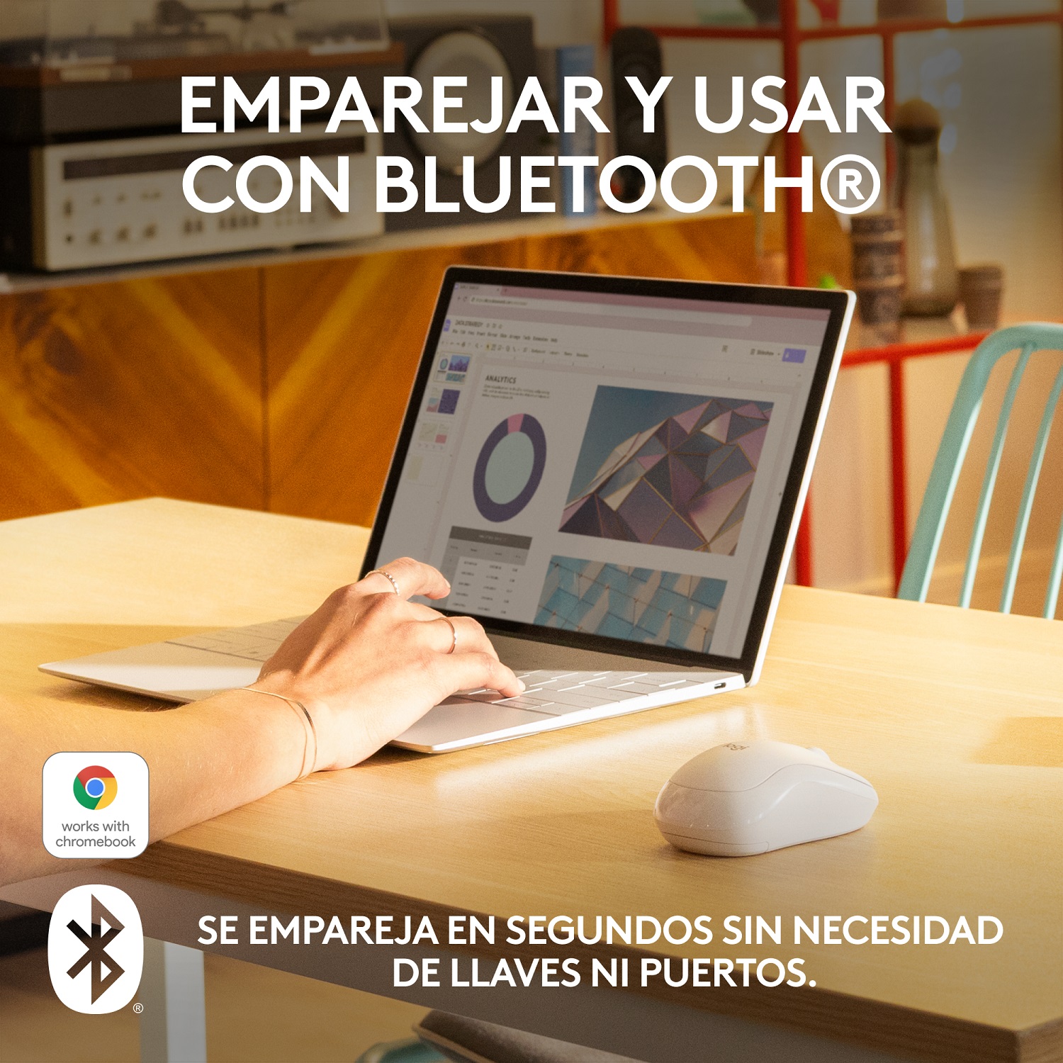 COMBO BT LOGITECH TECLADO K380S + MOUSE M240 BLANCO - 8