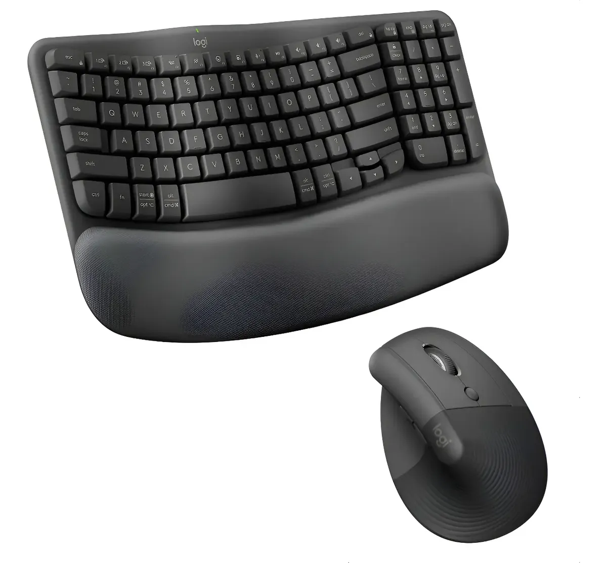 COMBO LOGITECH ERGONÓMICO TECLADO WAVE + MOUSE LIFT NEGRO - 1