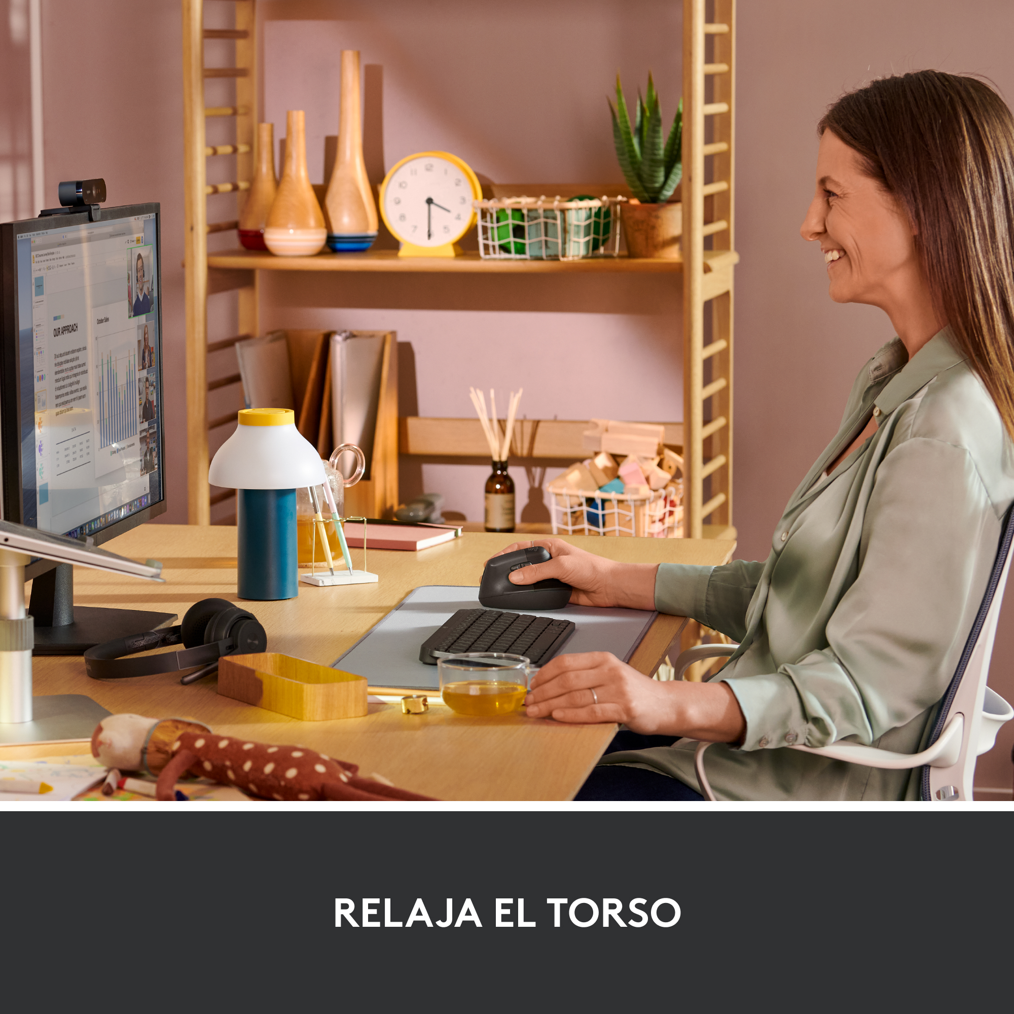 COMBO LOGITECH ERGONÓMICO TECLADO WAVE + MOUSE LIFT NEGRO - 10