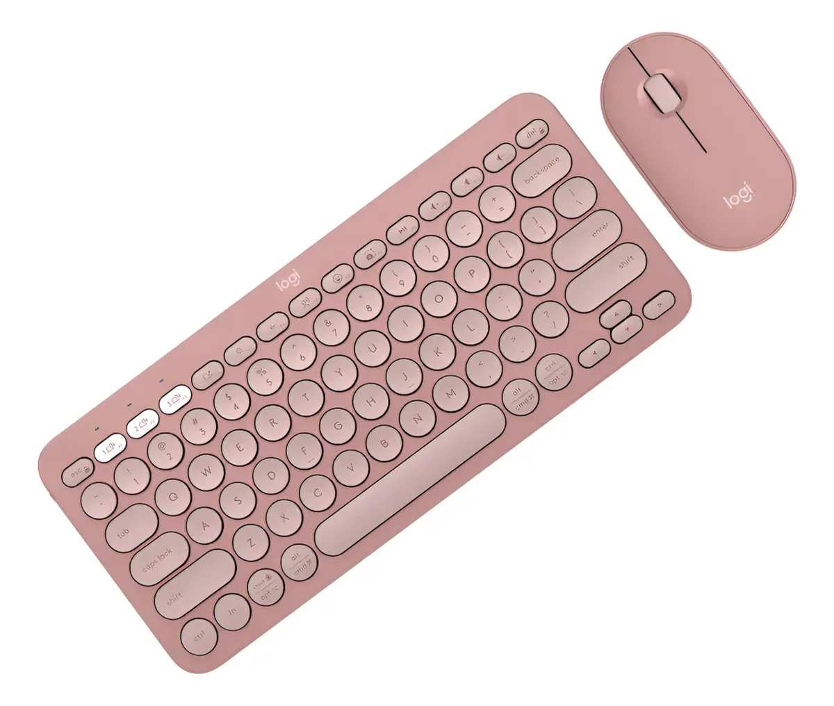 COMBO BT LOGITECH PEBBLE2:TECLADO K380S + MOUSE M350S ROSADO - 1
