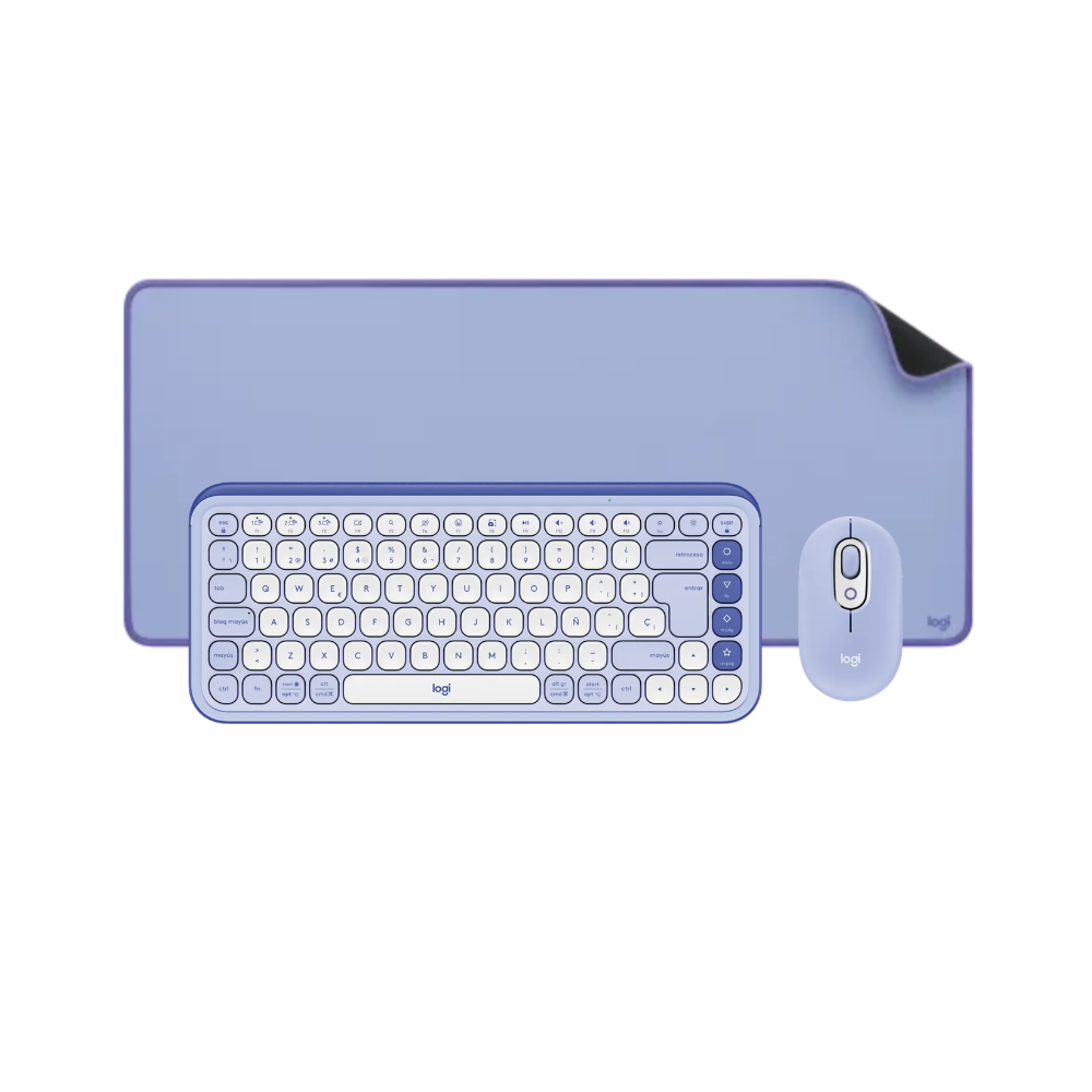COMBO BLUETOOTH LOGITECH POP ICON + DESK MAT STUDIO LILA - 1