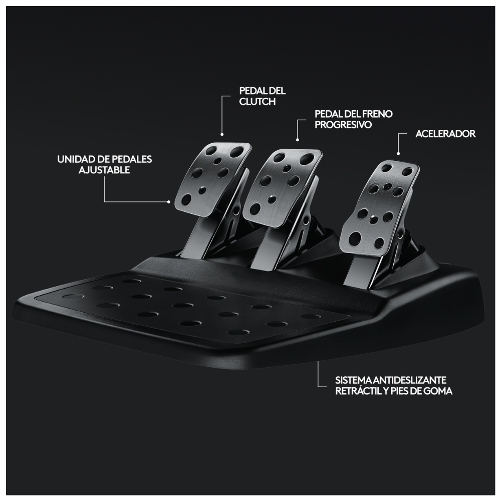 VOLANTE TIMÓN CON PEDALES G29+ PALANCA LOGITECH PC,PS5PS4PS3 - 6