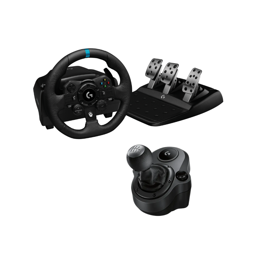 VOLANTE CARRERAS Y PEDALES G923 + PALANCA DE CAMBIOS NEGRO - 1