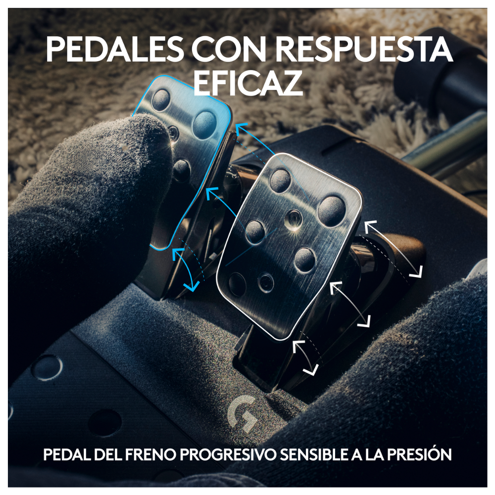 VOLANTE CARRERAS Y PEDALES G923 + PALANCA DE CAMBIOS NEGRO - 4