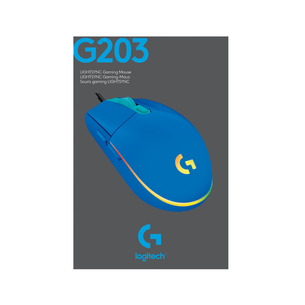 MOUSE LOGITECH G203 LIGHTSYNC PARA GAMING AZUL - 9