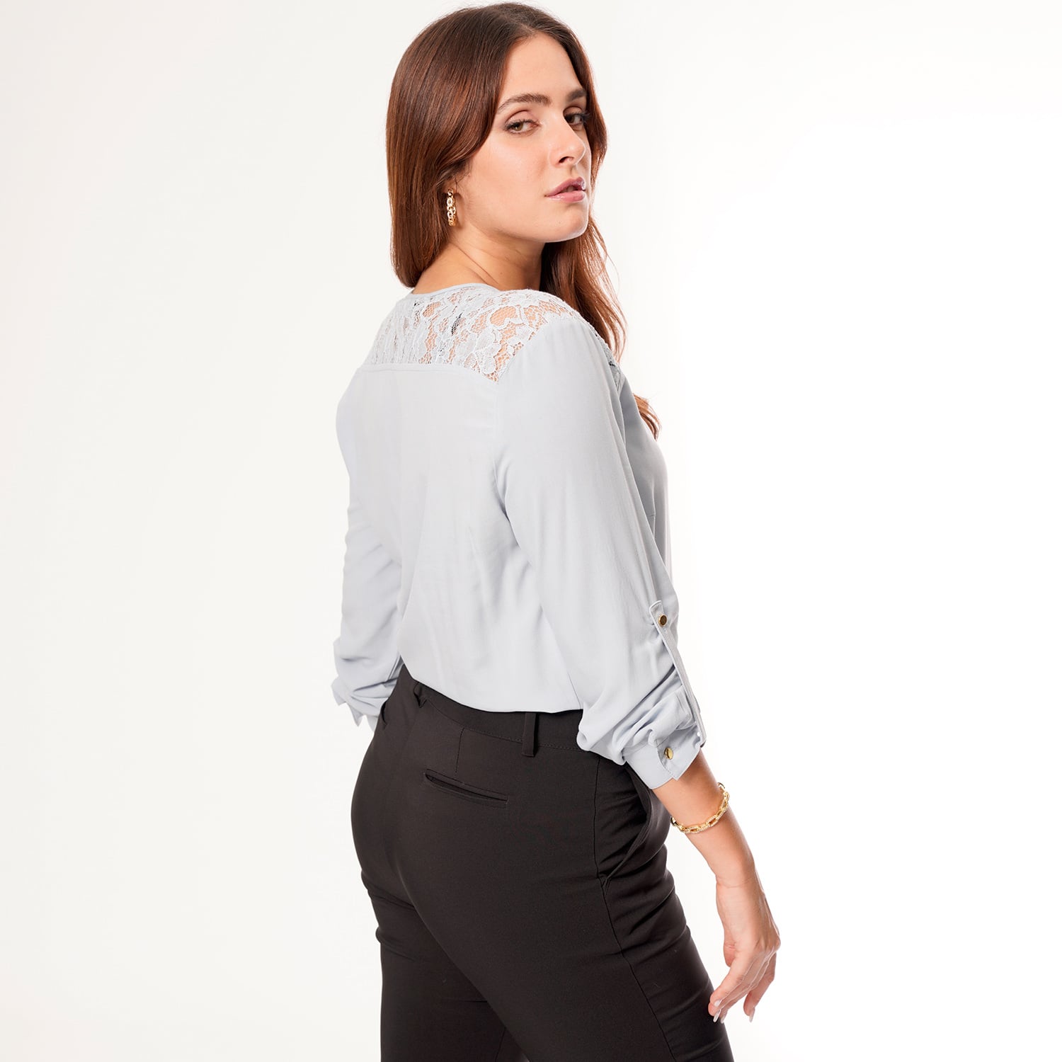 BLUSA MUJER MAE ALCOTT MAISSA C/ENTERO C/ENCAJE Y BOLILLO - 2