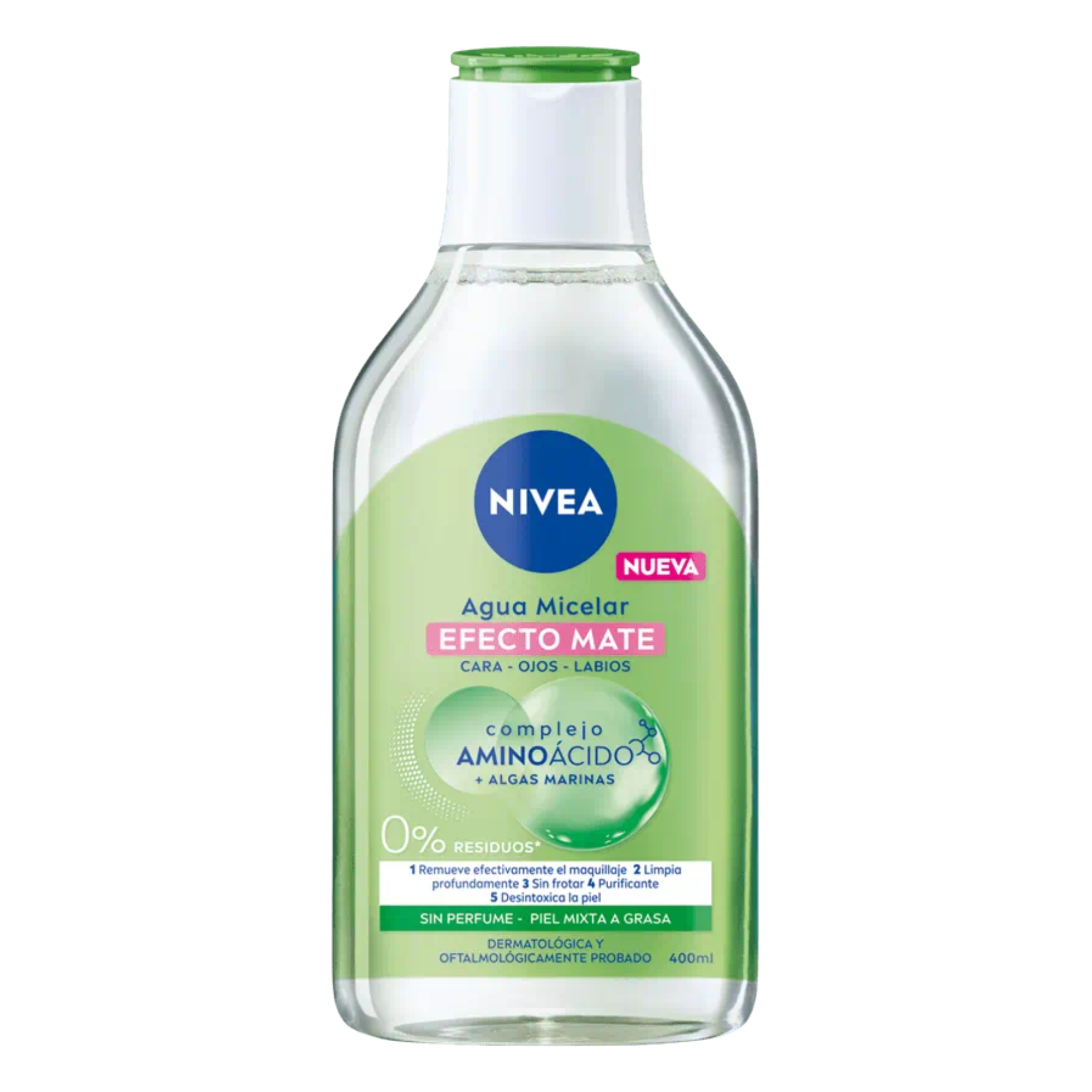 NIVEA AGUA MICELAR EFECTO MATE PIEL GRASA 400ML - 1