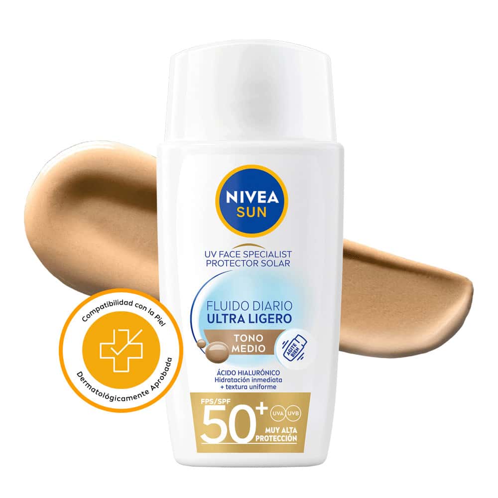 NIVEA SUN FLUIDO DIARIO ULTRALIGERO 40ML - TONO MEDIO - 1