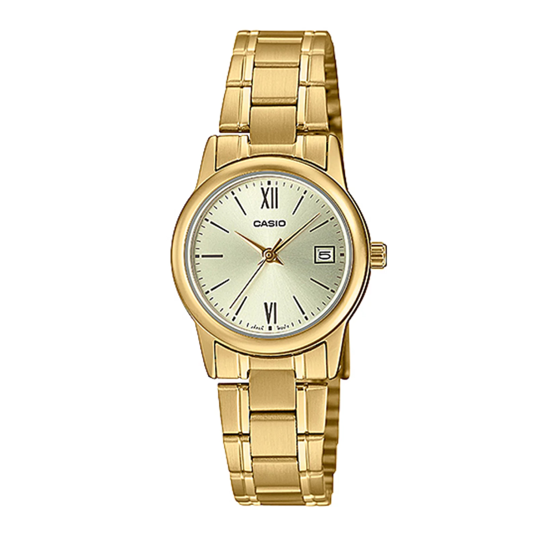 RELOJ CASIO MUJER ANÁLOGO DORADO LTP-V002G-9B - 1