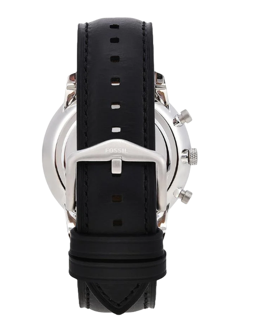 RELOJ FOSSIL HOMBRE ANÁLOGO PLATEADO NEGRO FS5452 ACERO CUERO - 3