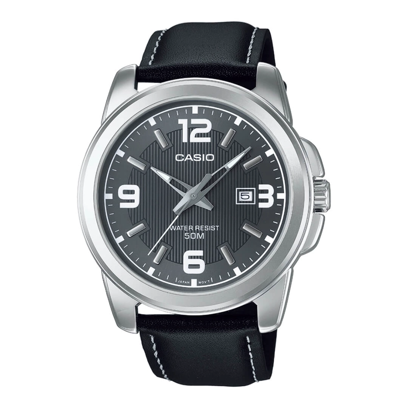 RELOJ CASIO MTP-1314L-8AV HOMBRE CUERO NEGRO - 1