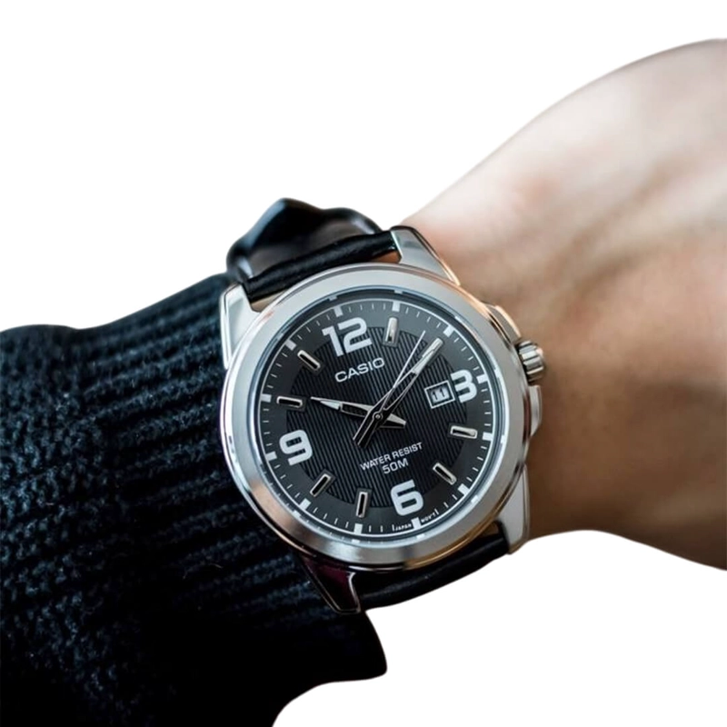 RELOJ CASIO MTP-1314L-8AV HOMBRE CUERO NEGRO - 4