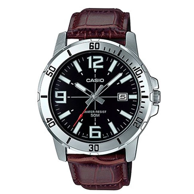 RELOJ CASIO MTP-VD01L-1B CUERO MARRÓN HOMBRE - 1