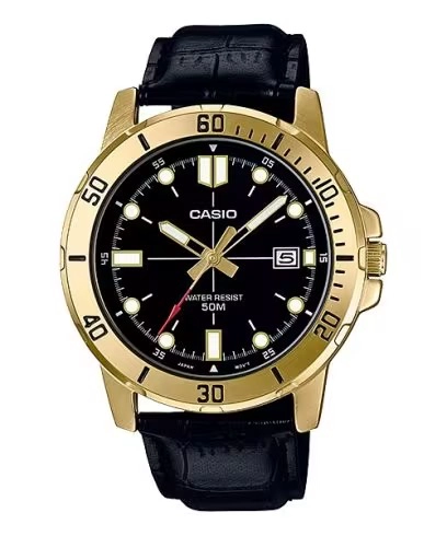 RELOJ CASIO MTP-VD01GL-1EV CUERO NEGRO HOMBRE - 1