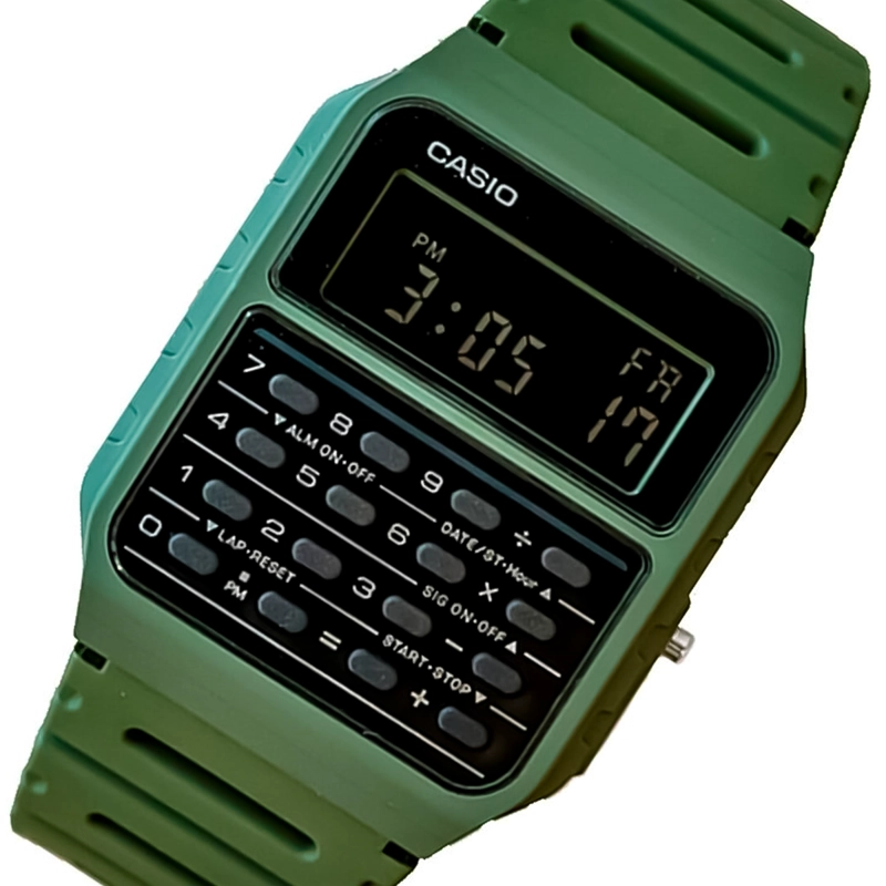 RELOJ CASIO CALCULADORA CA-53WF-3BDF HOMBRE RESINA VERDE - 2