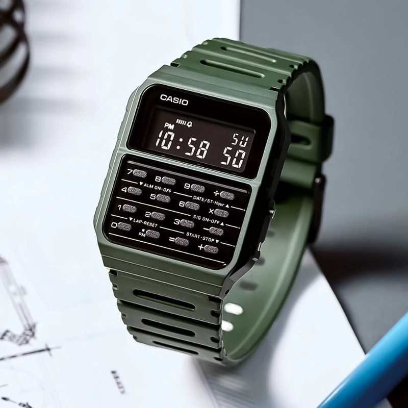 RELOJ CASIO CALCULADORA CA-53WF-3BDF HOMBRE RESINA VERDE - 3