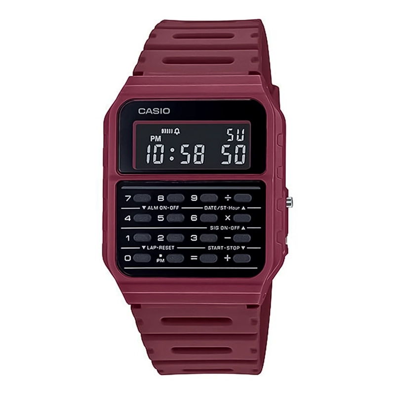 RELOJ CASIO CALCULADORA CA-53WF-4BDF HOMBRE RESINA ROJO - 1