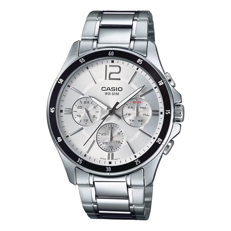 RELOJ CASIO MTP-1374D-7AV ACERO PLATEADO HOMBRE - 1