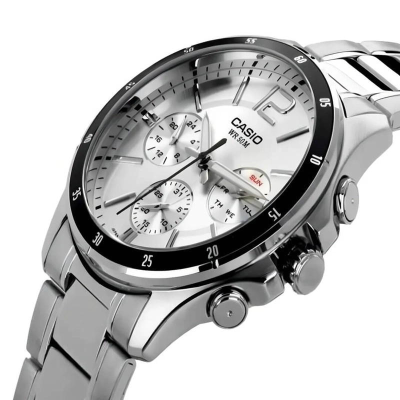 RELOJ CASIO MTP-1374D-7AV ACERO PLATEADO HOMBRE - 3