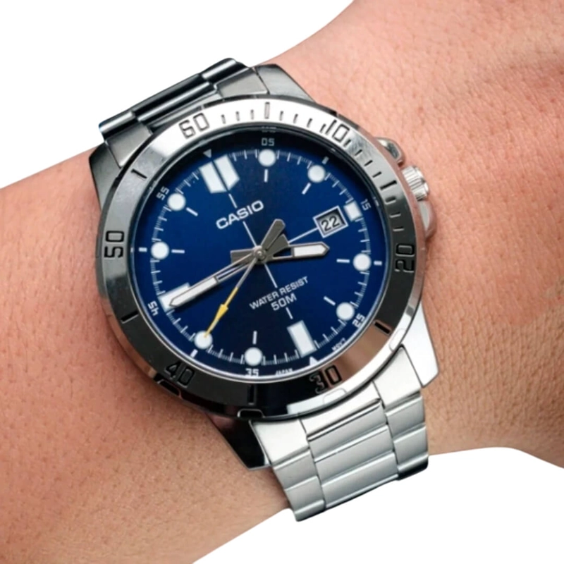 RELOJ CASIO MTP-VD01D-2E ACERO PLATEADO HOMBRE - 4