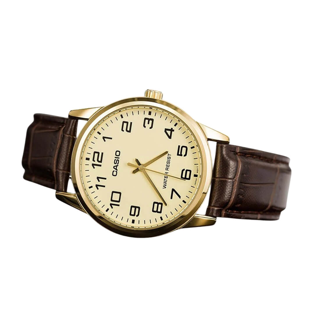 RELOJ CASIO MTP-V001GL-9BU HOMBRE CUERO MARRÓN - 2