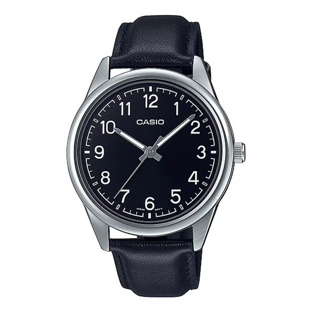 RELOJ CASIO MTP-V005L-1B4 HOMBRE CUERO NEGRO - 1