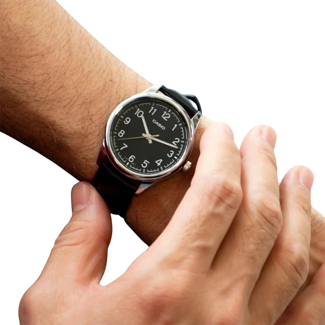 RELOJ CASIO MTP-V005L-1B4 HOMBRE CUERO NEGRO - 3