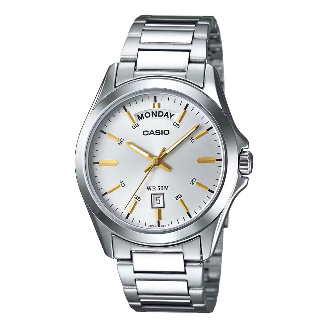 RELOJ CASIO MTP-1370D-7A HOMBRE ACERO PLATEADO - 1