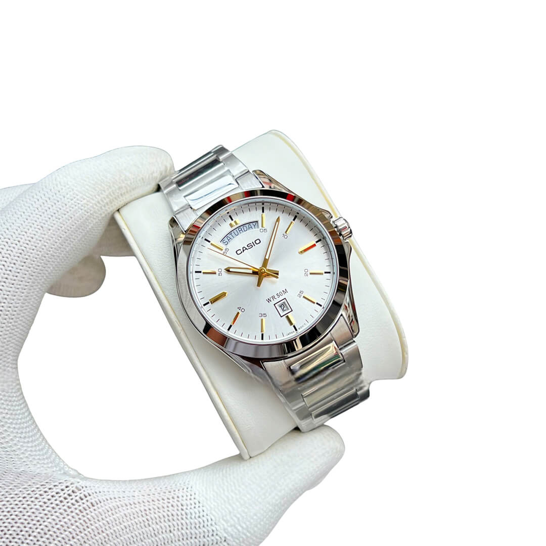 RELOJ CASIO MTP-1370D-7A HOMBRE ACERO PLATEADO - 3