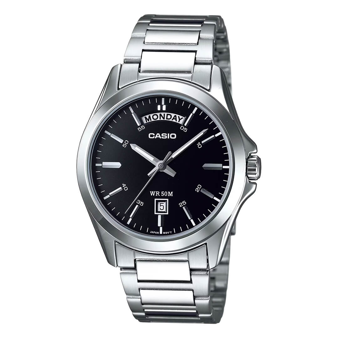 RELOJ CASIO MTP-1370D-1A1 HOMBRE ACERO PLATEADO - 1