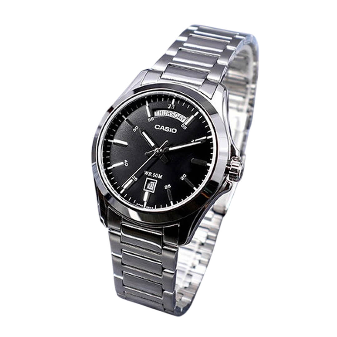 RELOJ CASIO MTP-1370D-1A1 HOMBRE ACERO PLATEADO - 2