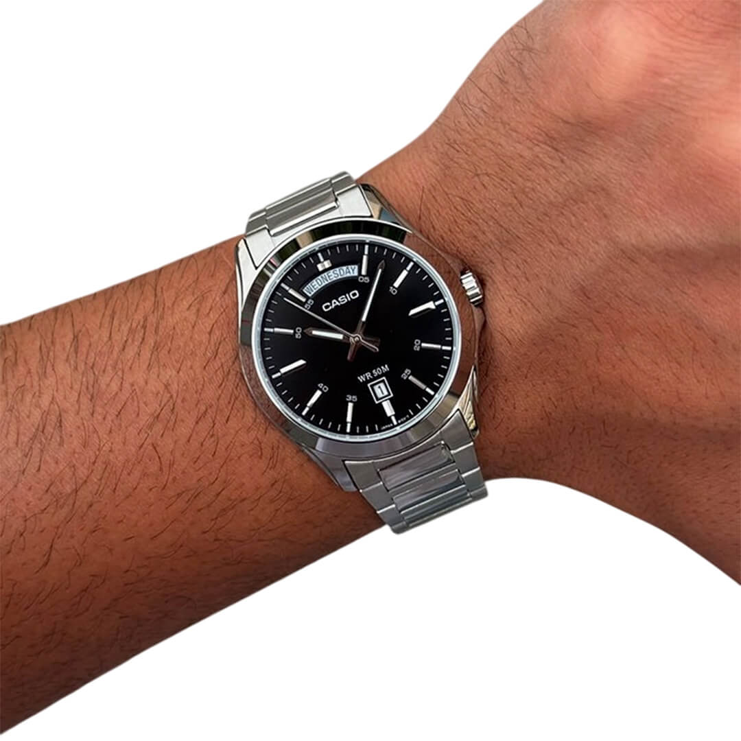 RELOJ CASIO MTP-1370D-1A1 HOMBRE ACERO PLATEADO - 3