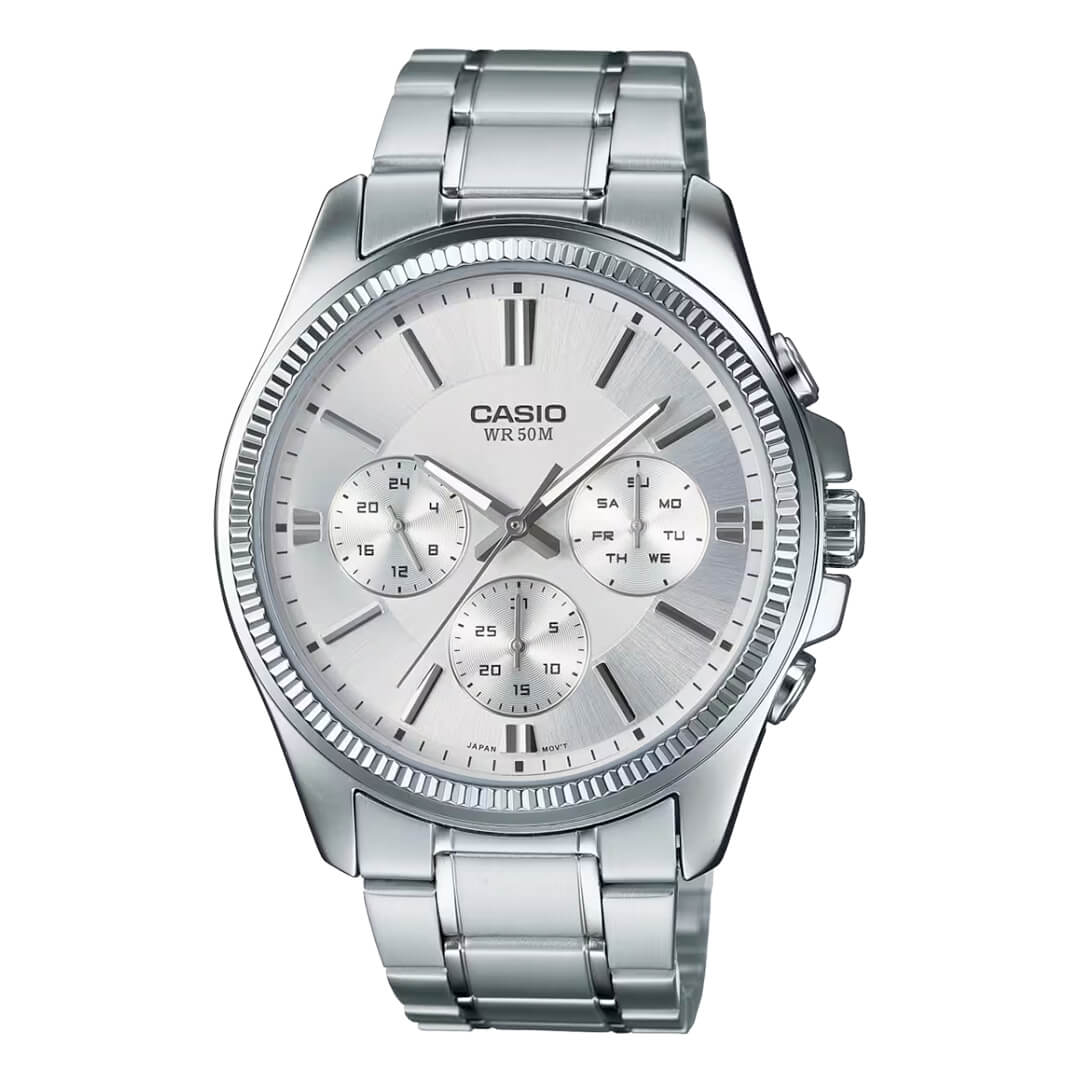 RELOJ CASIO MTP-1375D-7AV HOMBRE ACERO PLATEADO - 1