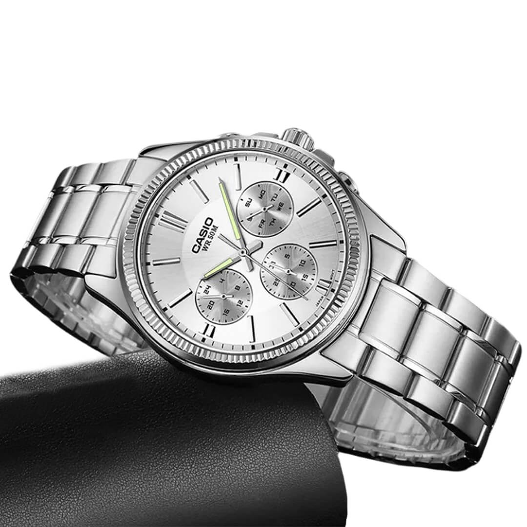RELOJ CASIO MTP-1375D-7AV HOMBRE ACERO PLATEADO - 3