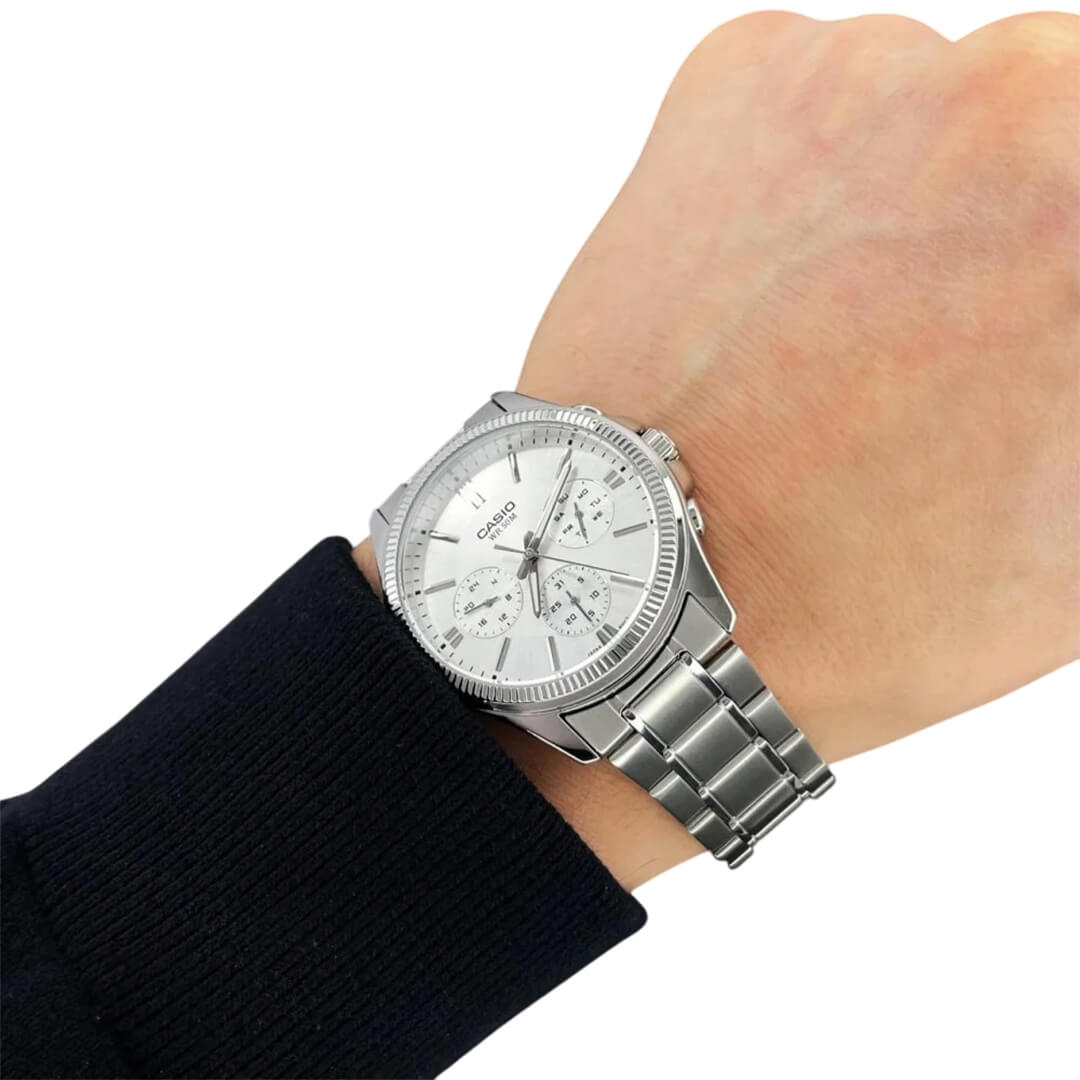 RELOJ CASIO MTP-1375D-7AV HOMBRE ACERO PLATEADO - 4