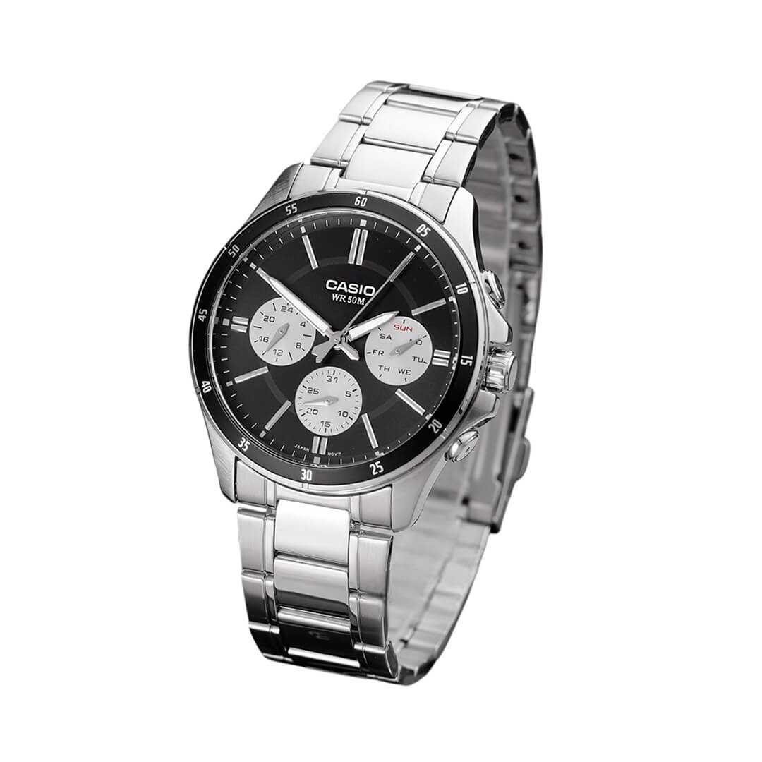 RELOJ CASIO MTP-1374D-1A3 HOMBRE ACERO PLATEADO - 2