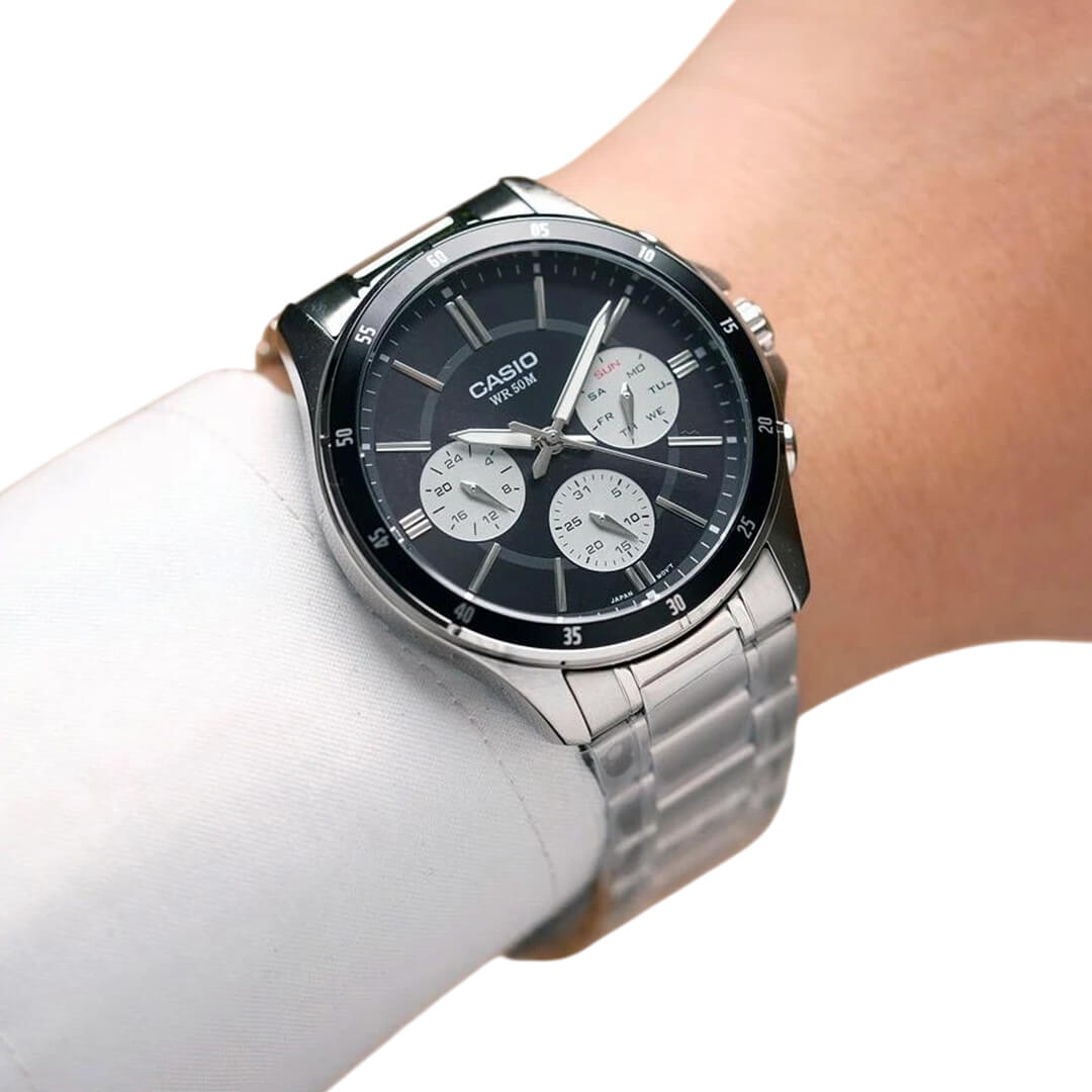 RELOJ CASIO MTP-1374D-1A3 HOMBRE ACERO PLATEADO - 4