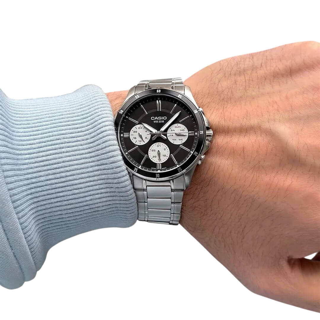 RELOJ CASIO MTP-1374D-1A3 HOMBRE ACERO PLATEADO - 5