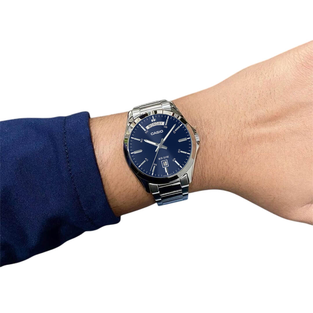 RELOJ CASIO MTP-1370D-2A2VDF HOMBRE ACERO PLATEADO - 3