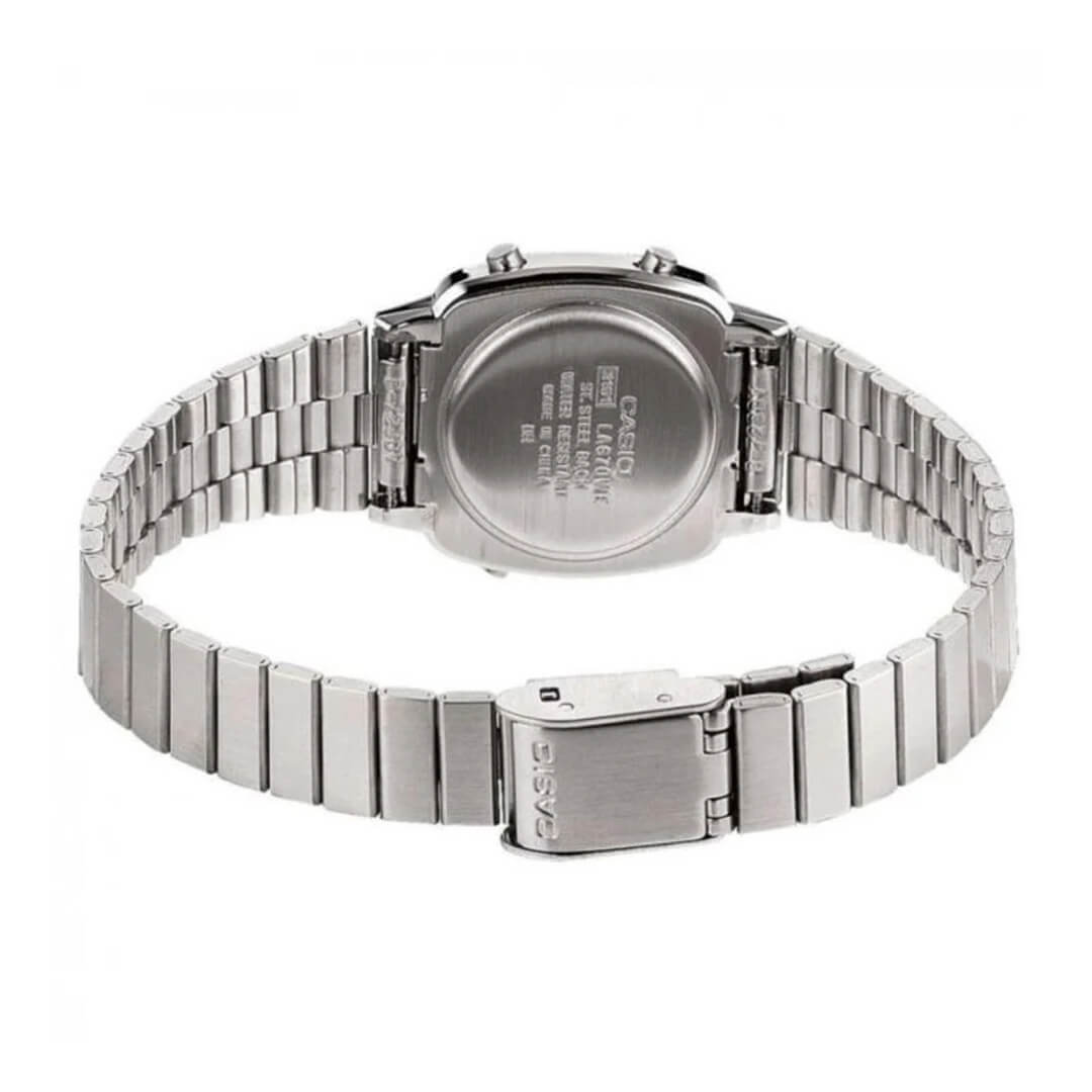 RELOJ CASIO LA670WA-1DF MUJER ACERO PLATEADO - 4